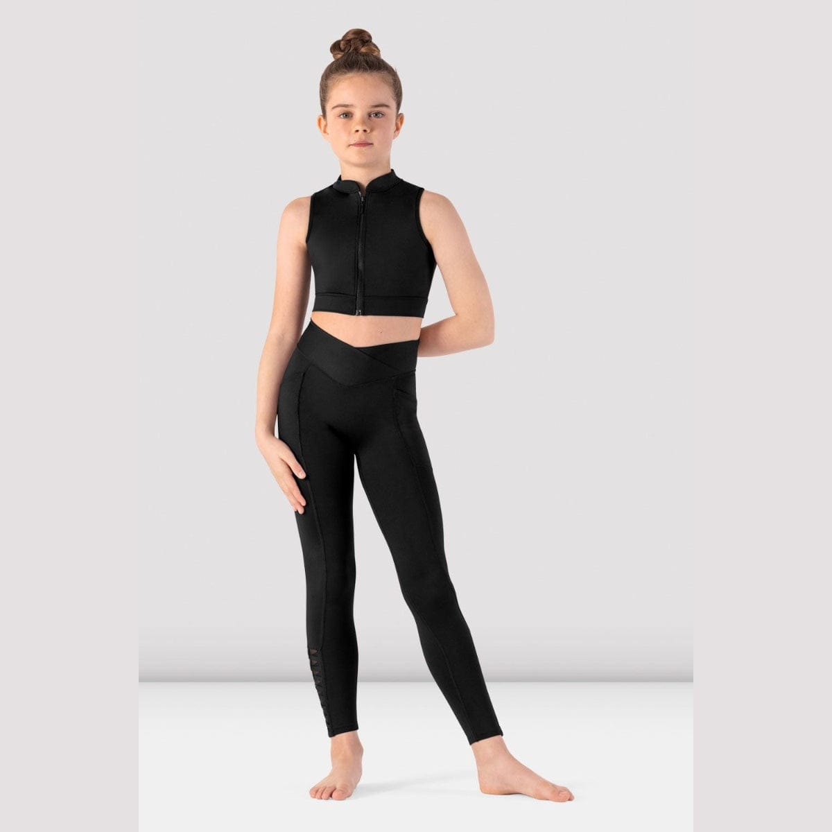 Bloch CZ8465 Zip Front Crop Top - Child By Bloch Canada - 8 / Black