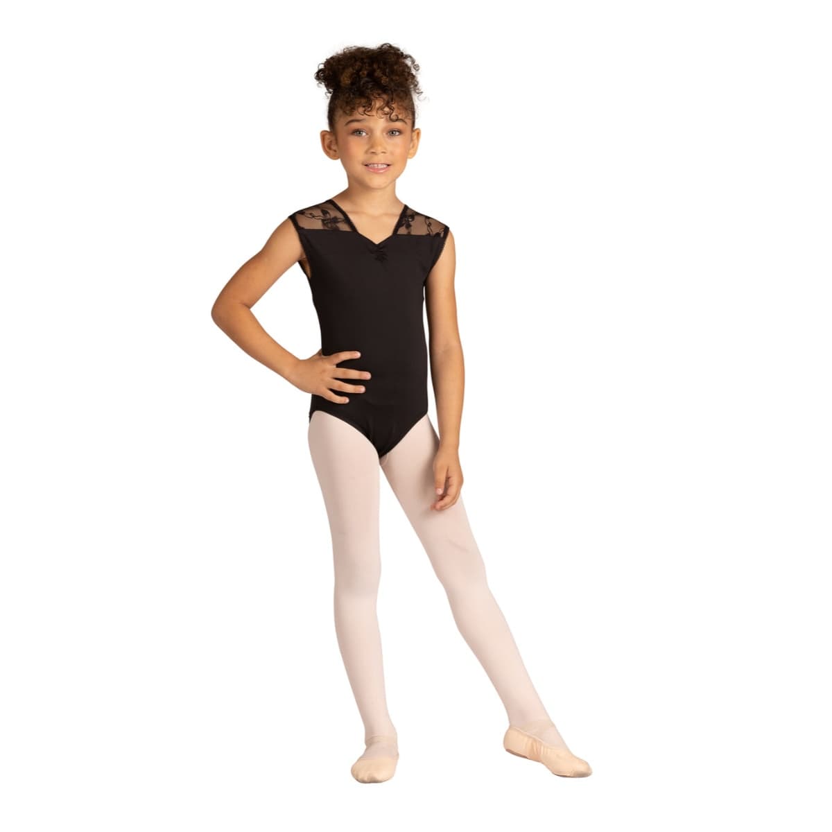 Danshuz 24101C Black V-Neck Leotard - Girls By Danshuz Canada - 8 - 10 / Black