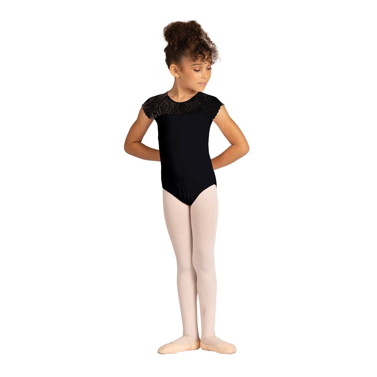 Danshuz 24102C Cap Sleeve Lace Leotard - Child By Danshuz Canada - 12 - 14 / Black