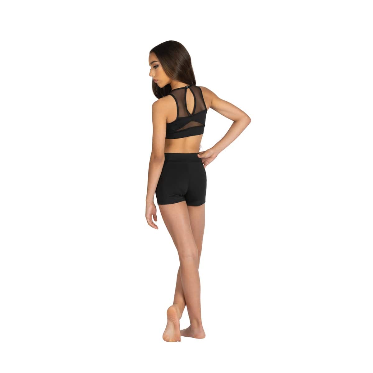 Danshuz 25301C Black V-Mesh Top - Girls By Danshuz Canada -