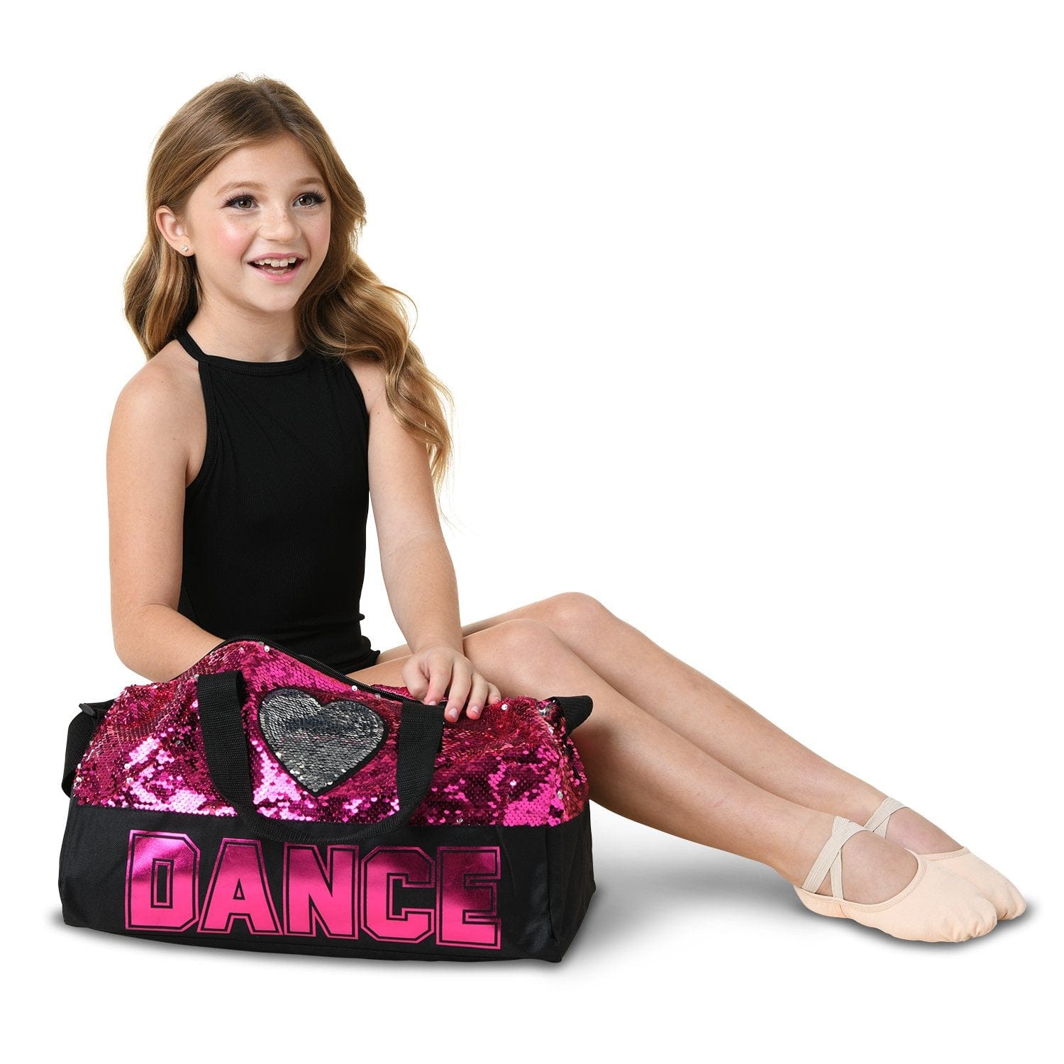 Danshuz B842 Dance Sequin Heart Duffel - Pink By Danshuz Canada -