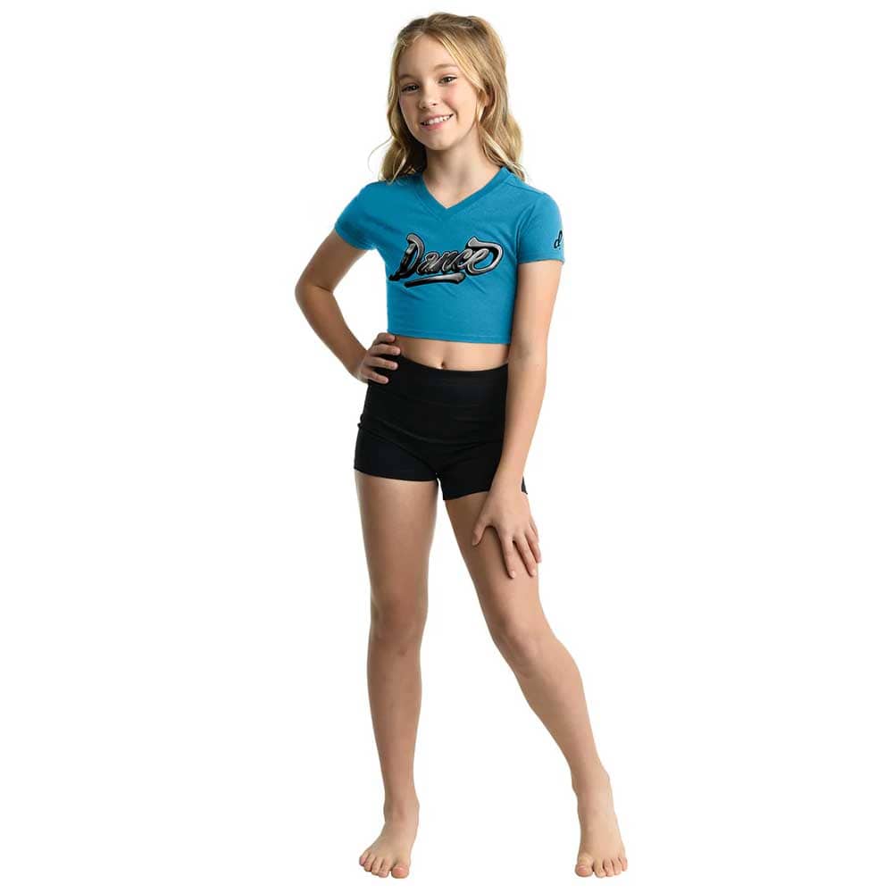 Danshuz 23301C Cap Sleeve "Dance" Tee - Child By Danshuz Canada - 6x - 7 / Turquoise