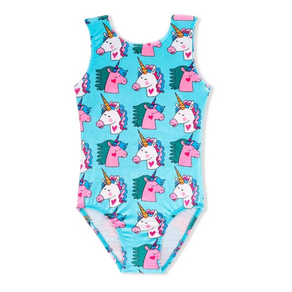 Girl Power 107 Aqua Velvet Unicorn Gymnastics Leotard By Girl Power Canada - 7-8