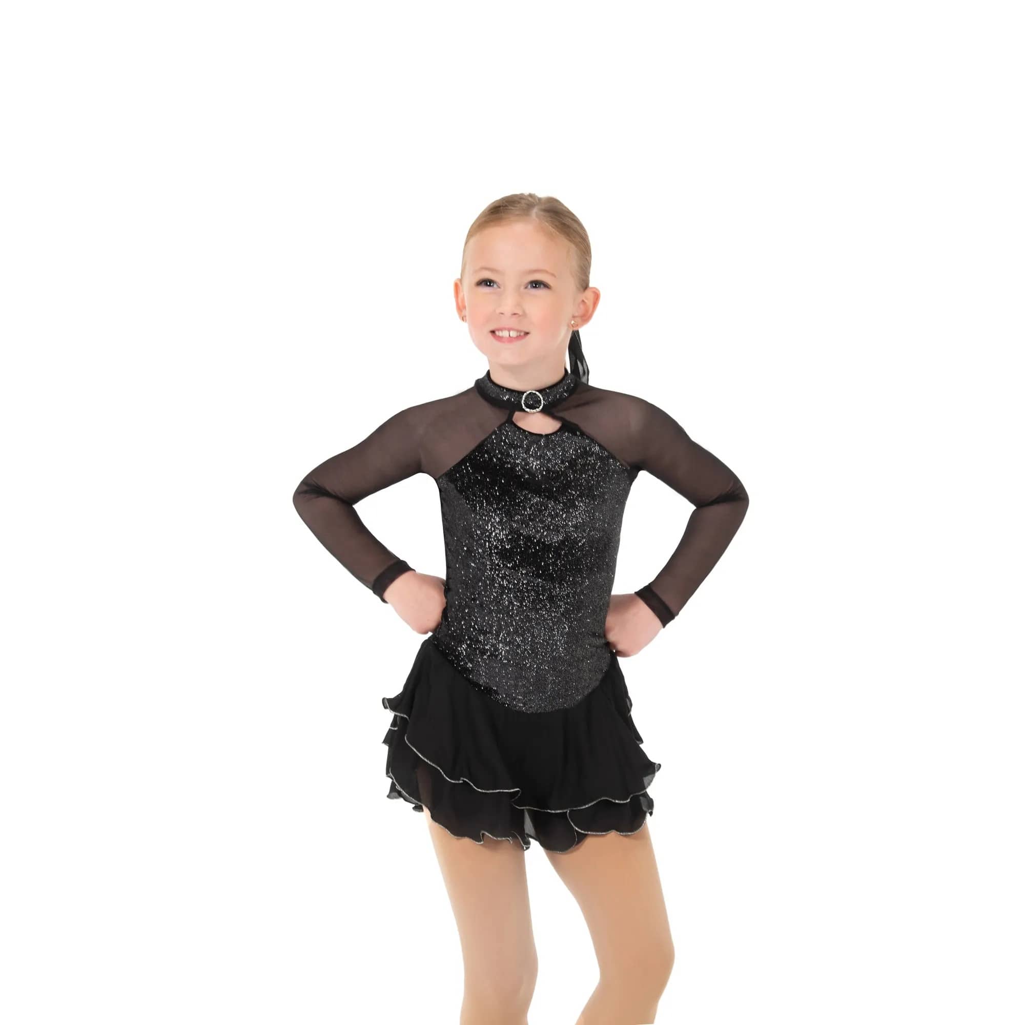 Jerry's 645 Black Shimmer Figure Skating Dress - Girls By Jerry's Canada - 12-14 / Black