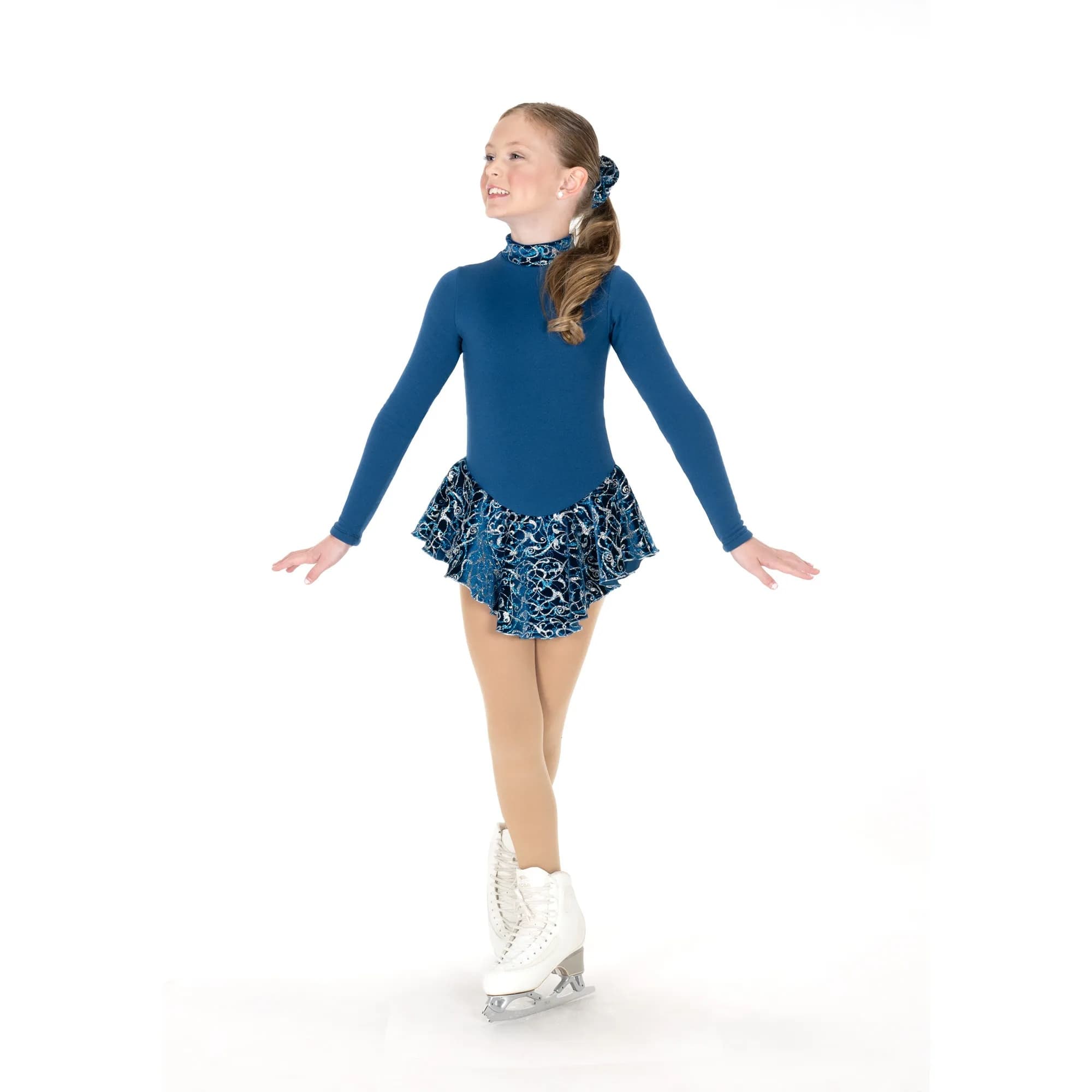 Jerry's 696 Ocean Teal Fancy Fleece Figure Skating Dress - Girls By Jerry's Canada -