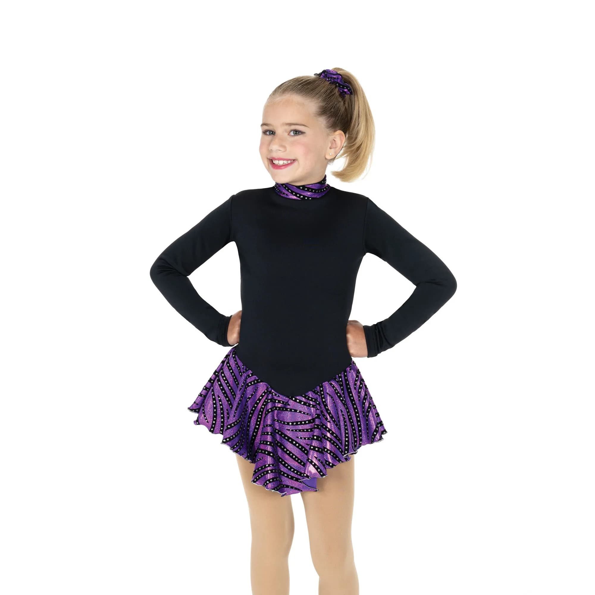 Jerry's 698 Purple Tiger Fleece Figure Skating Dress - Girls By Jerry's Canada - 6-8 / Purple