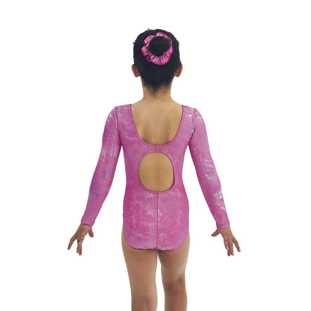 Mondor 7857 Metallic Pink Long Sleeve Gymnastics Leotard - Child By Mondor Canada -