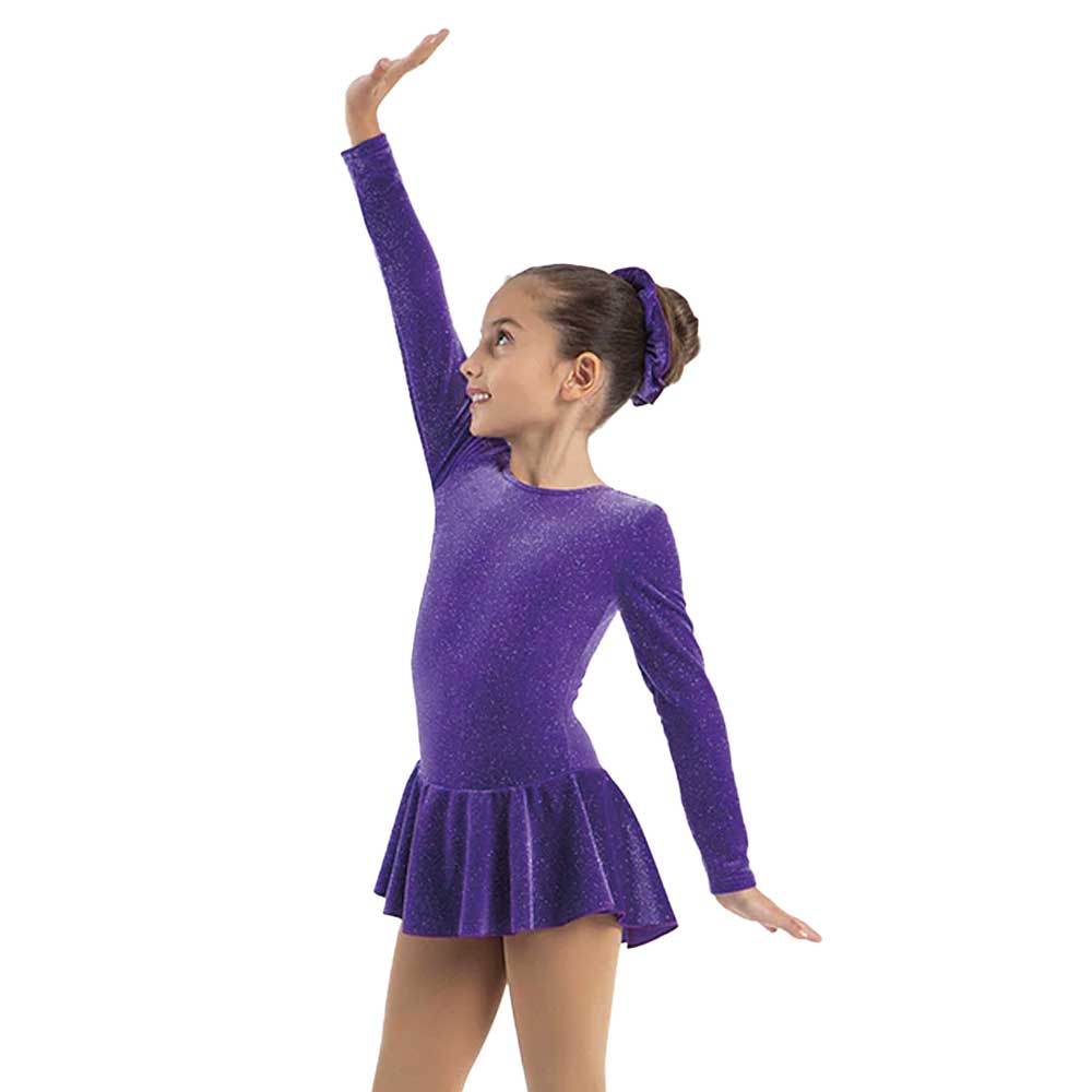 Mondor 2711 Neon Sparkle Skating Dress - Girls By Mondor Canada - 10-12 / T5 Purple Glitter