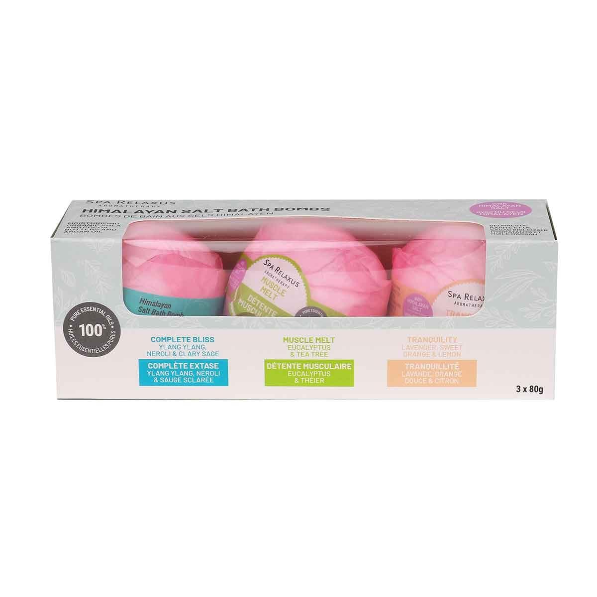 Relaxus Bath Bombs 3 Piece Box - Himalayan Salt By Happy Hippo Canada -