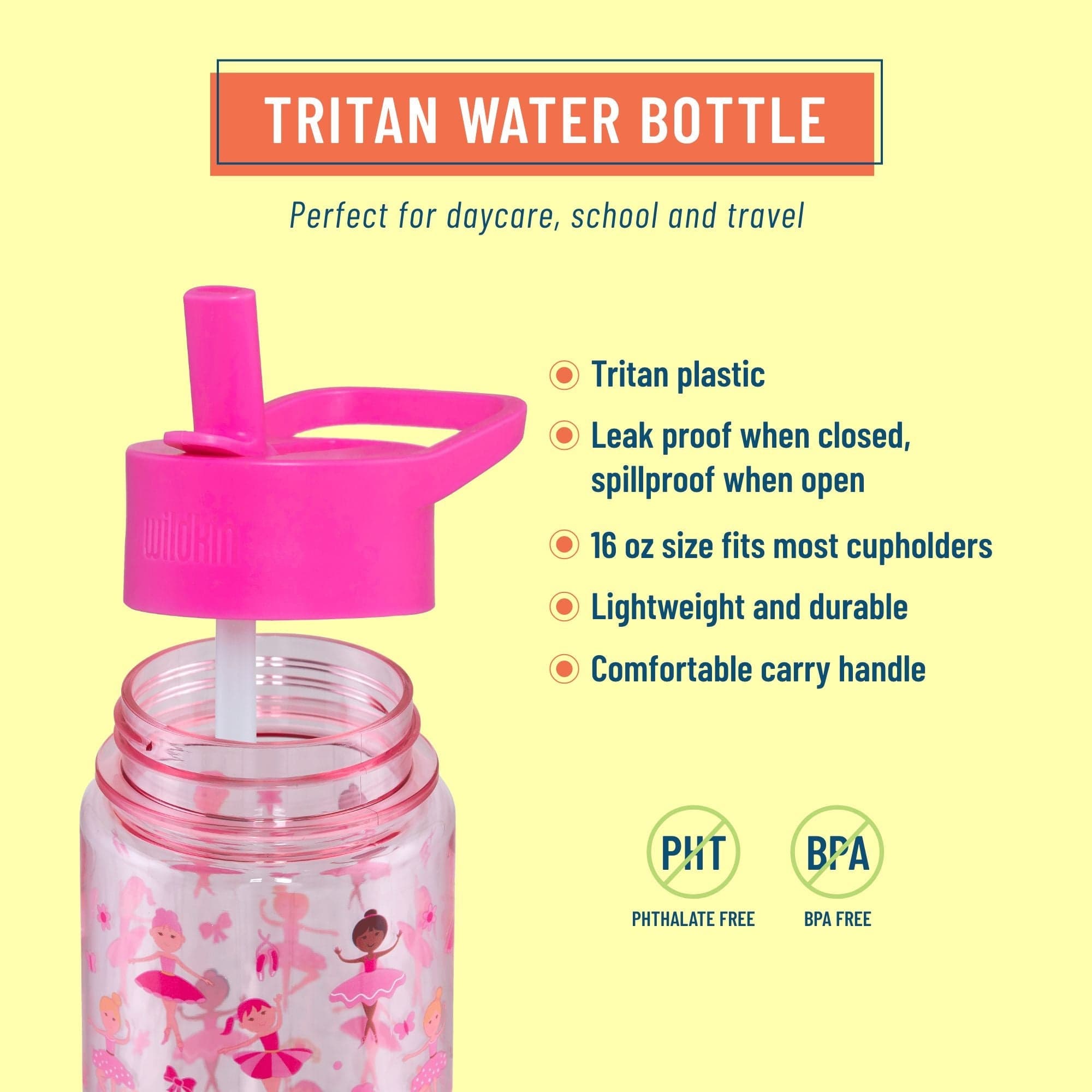 Wildkin Ballerina 16oz Tritan Water Bottle By Wildkin Canada -