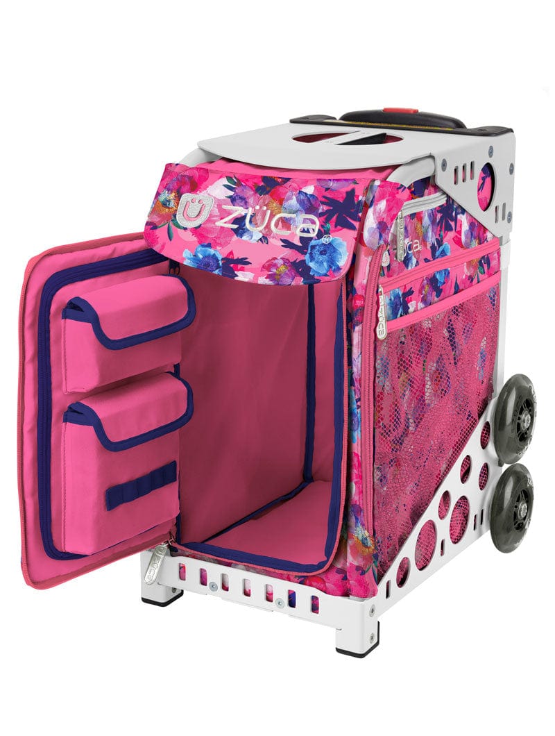 Zuca romantic floral print skating Bag - Sport Insert paired with a white Frame. Frame is sold separately.