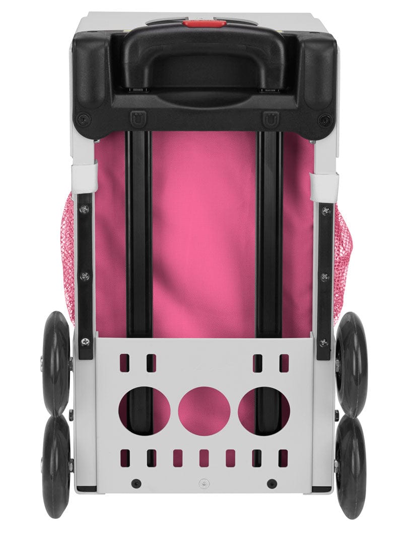 Rear view of a Zuca Skating Bag - Sport Insert - Romantic Botanic. White frame Sold Separately.