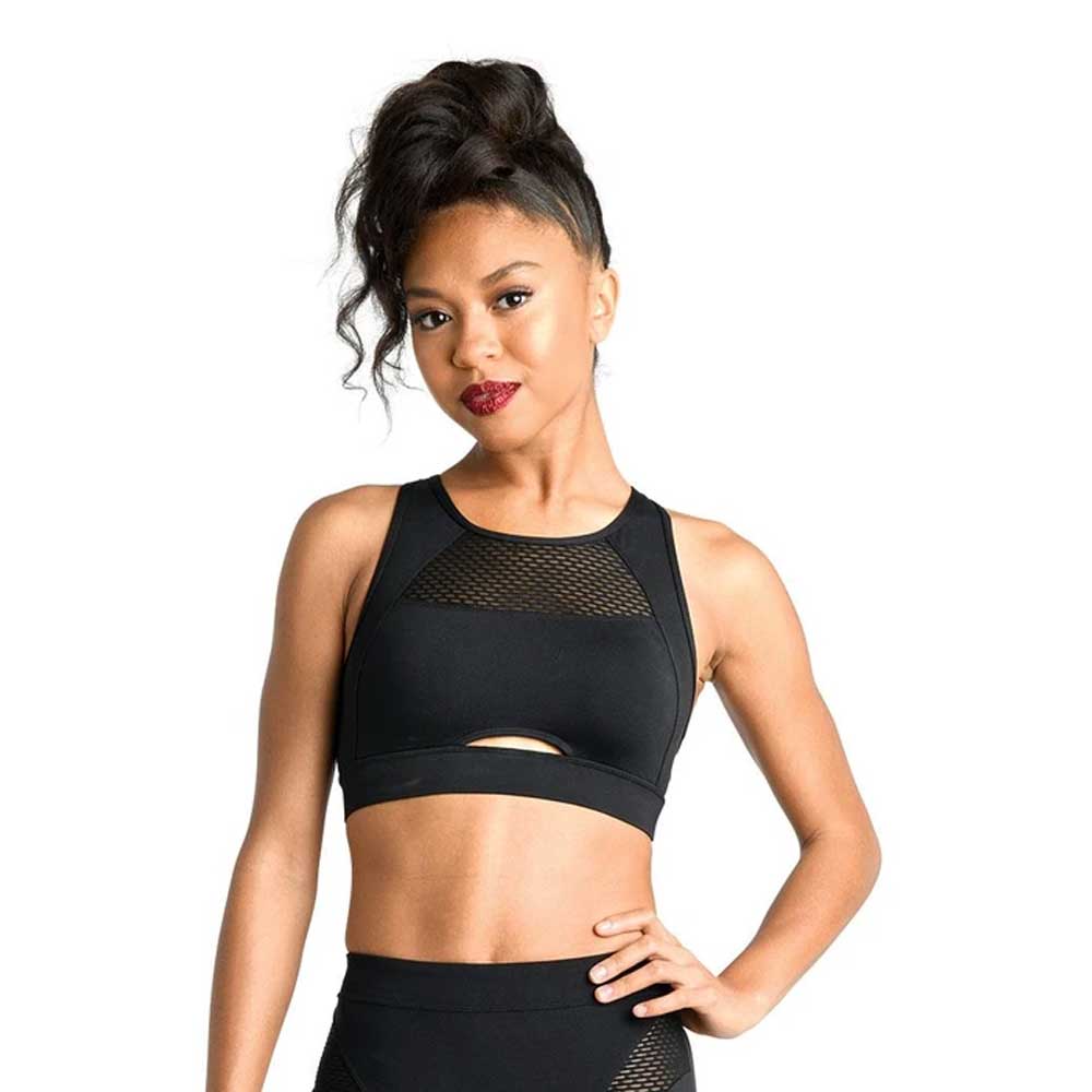 Danshuz 2745A Mesh Zip Bra Top - Adult By Danshuz Canada - Ad. Med. / Black