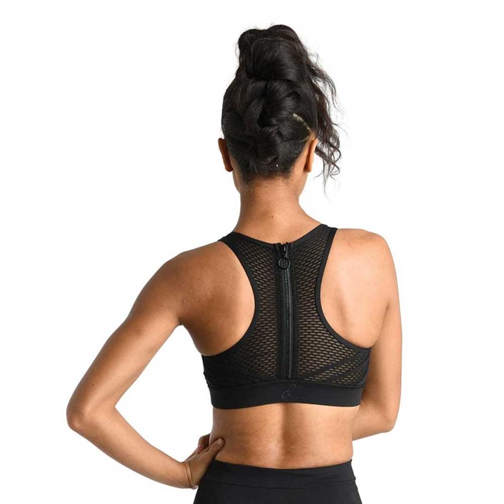 Danshuz 2745A Mesh Zip Bra Top - Adult By Danshuz Canada - Ad. Med. / Black