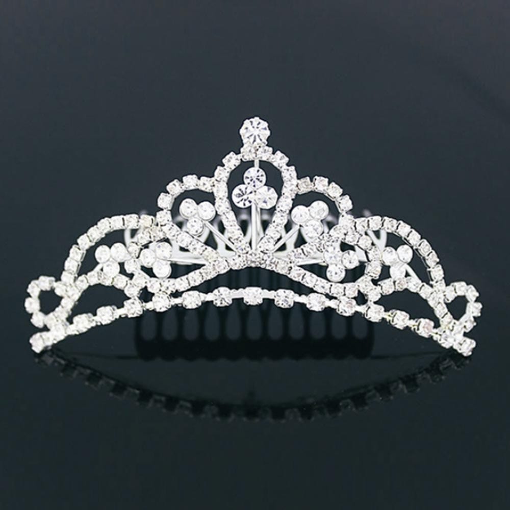 FH2 Medium Size Princess Tiara with Clear Rhinestones