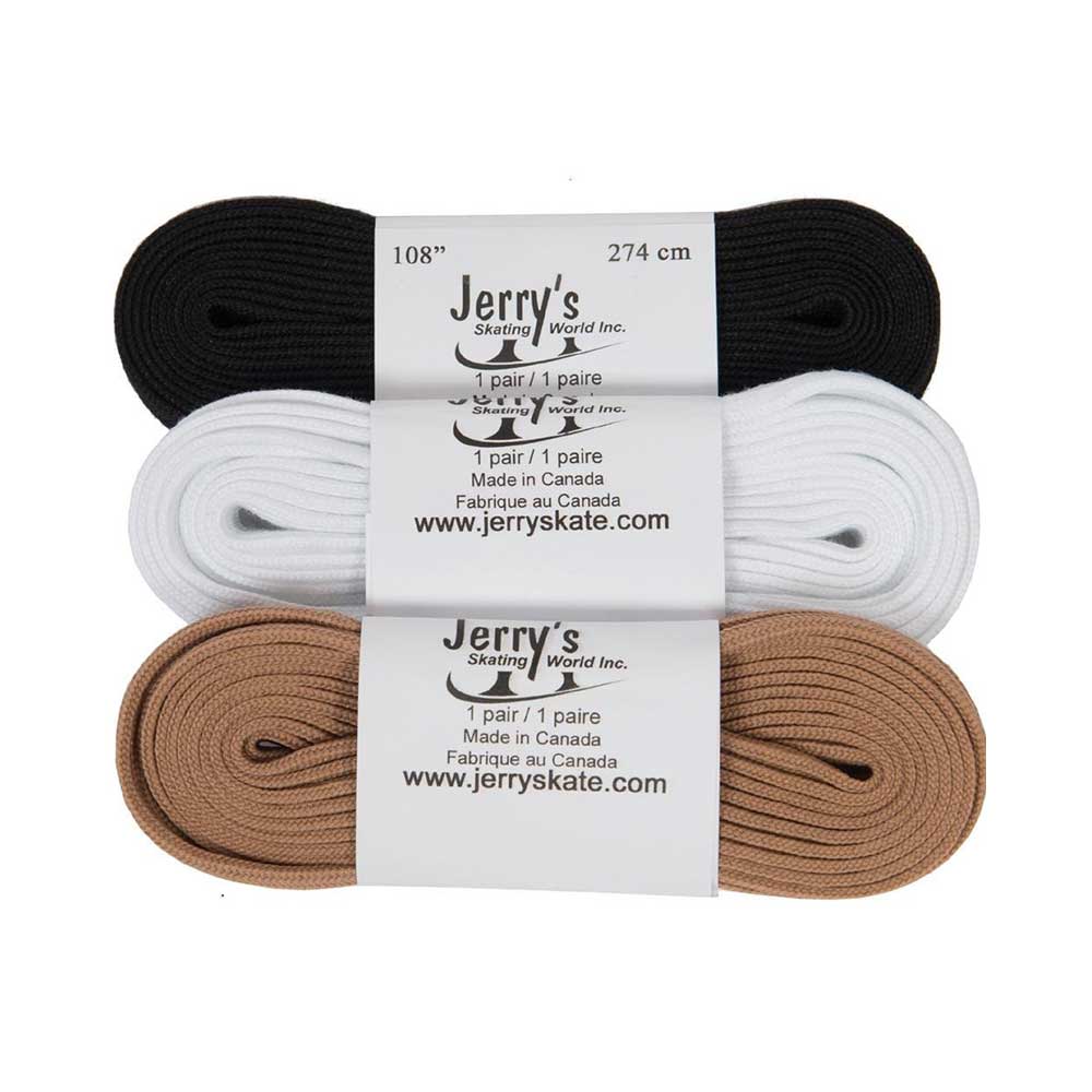 Jerry's 1204 Figure Skate Laces White Black Laces