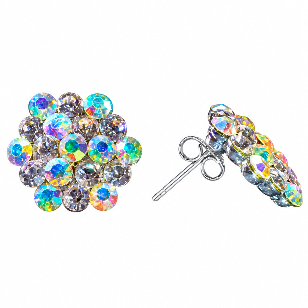 Kissed by Glitter Crystal AB Mixed Cluster Pierced Earrings - SS003 By Kissed by Glitter Canada -