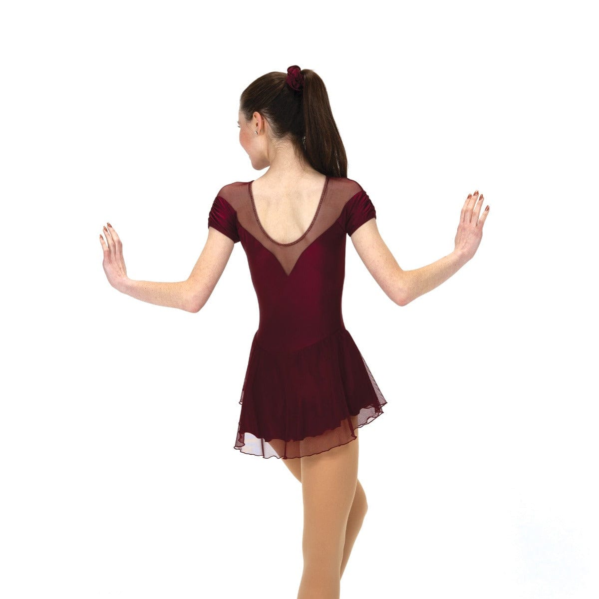 Solitaire Skatewear Sweetheart Cap Sleeve Skating Dress - Wine By Solitaire Skatewear Canada - L. LA / Wine