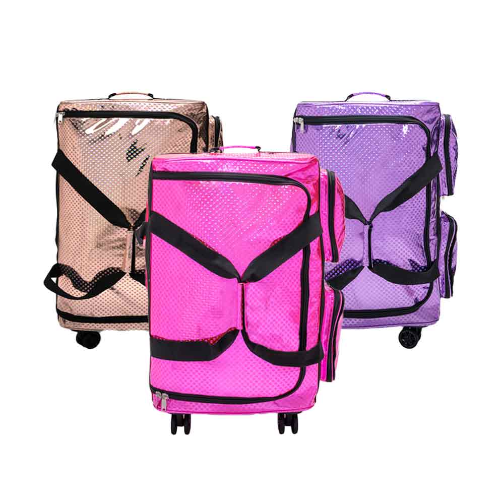 Rac n Roll Bubbles Dance Bags in Champagne, Pink and Purple.