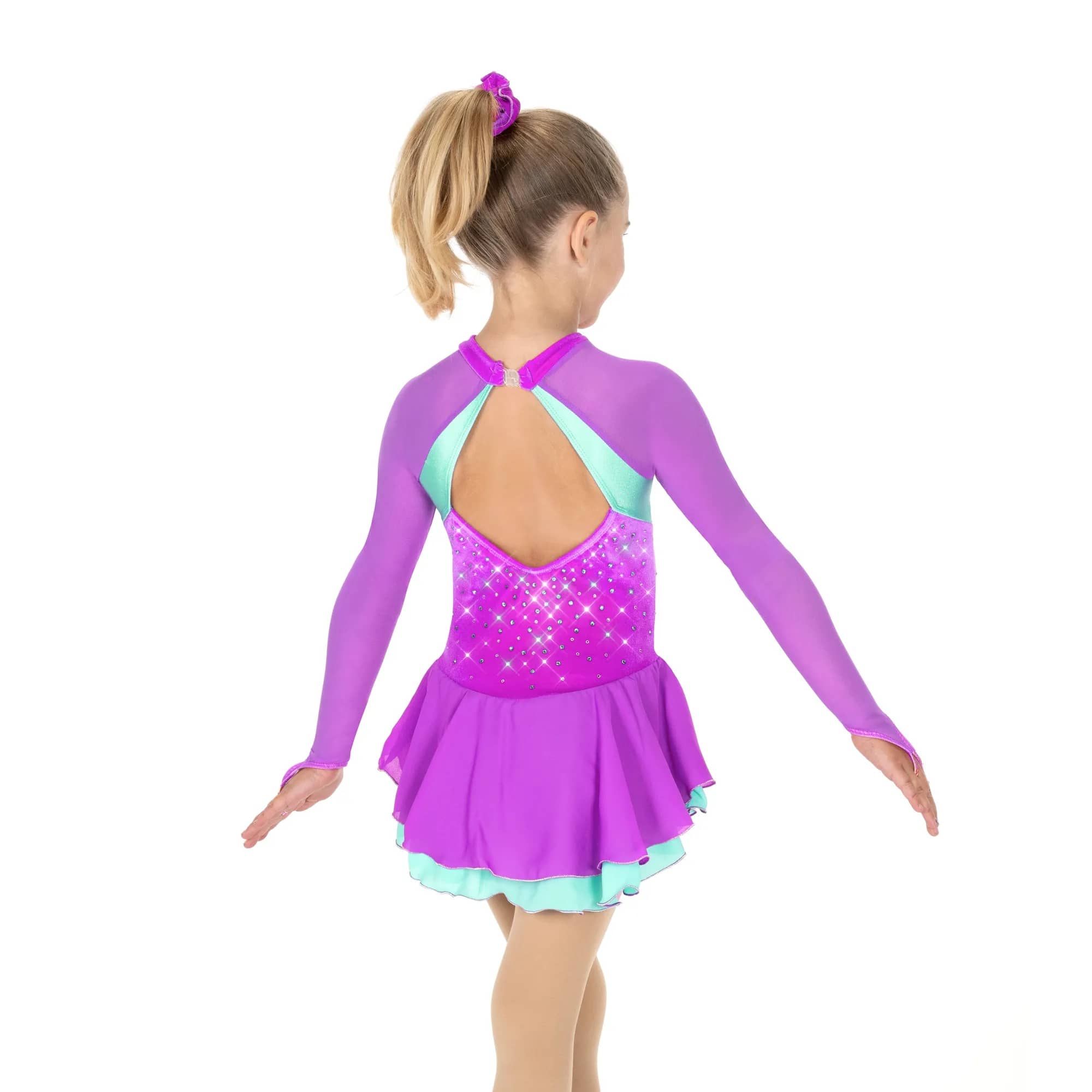 Aurora Ice AJ350 Dazzle Duo Dress Orchid/Aqua - Girls By Aurora Ice Canada -