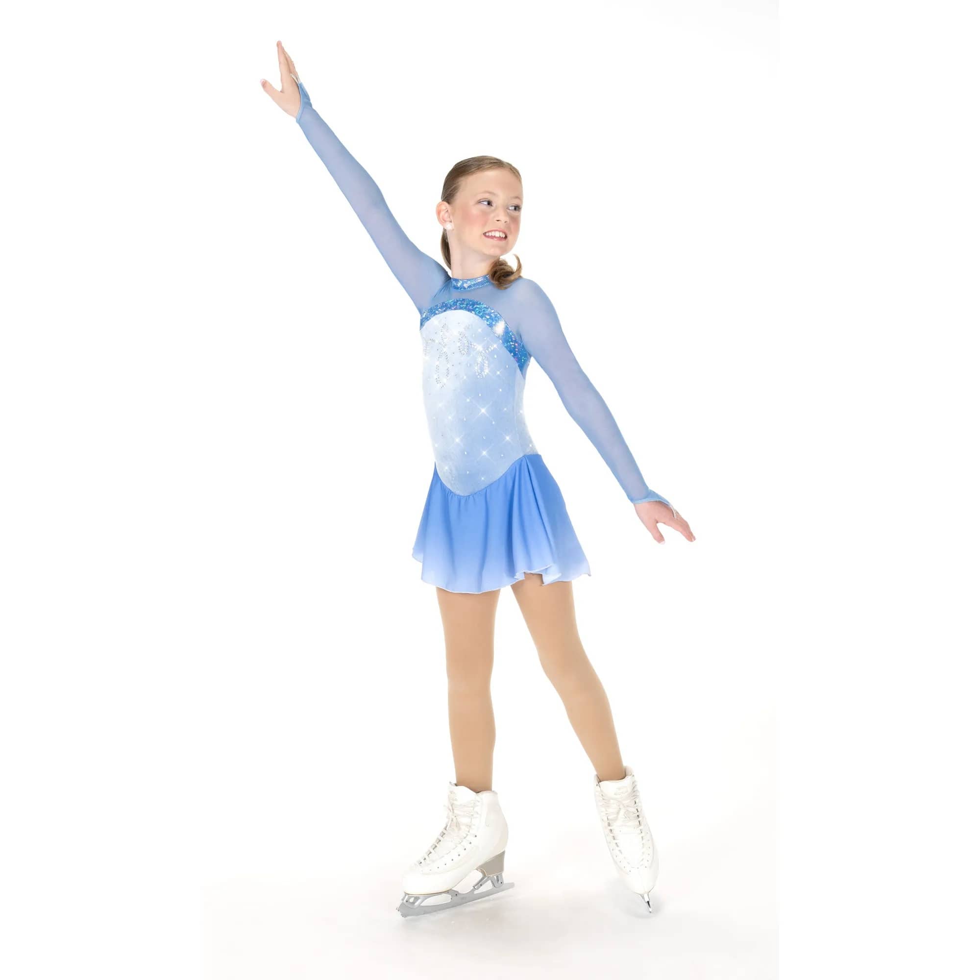 Aurora Ice AJ355 Powder Blue Ice Loops Skating Dress - Girls By Aurora Ice Canada -