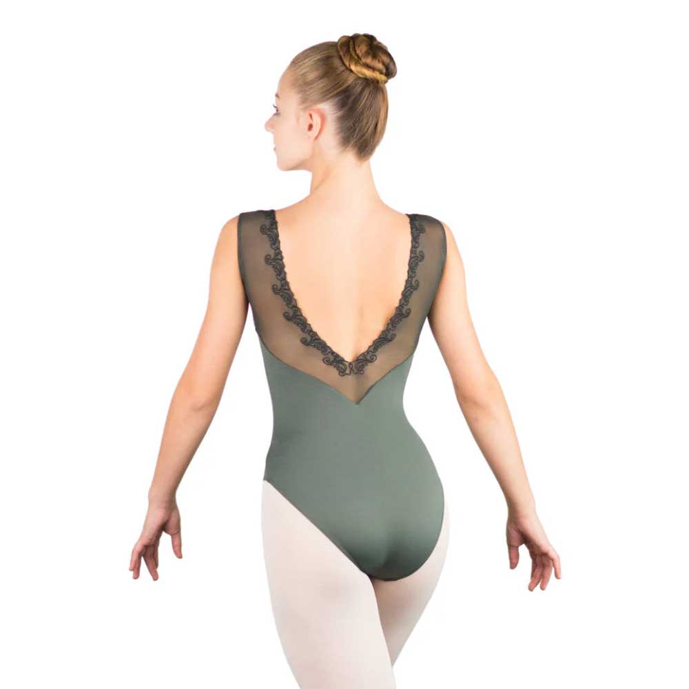 Ballet Rosa Novella Embroidered Tank Leotard - Adult By Ballet Rosa Canada - 38 (Small) / Olive - Noir