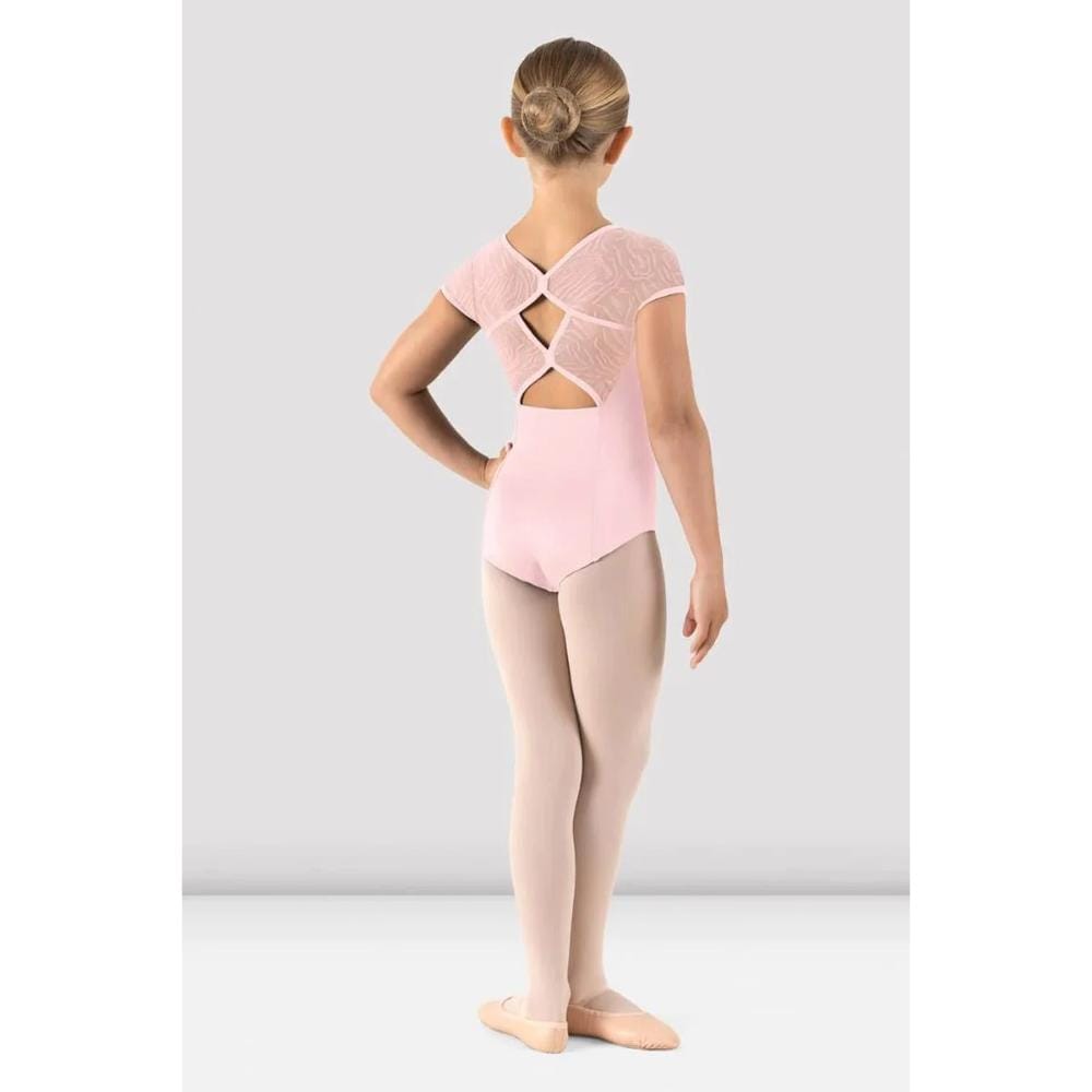 Bloch CL1075 Flocked Mesh Leotard - Child By Bloch Canada - Candy Pink / 8-10