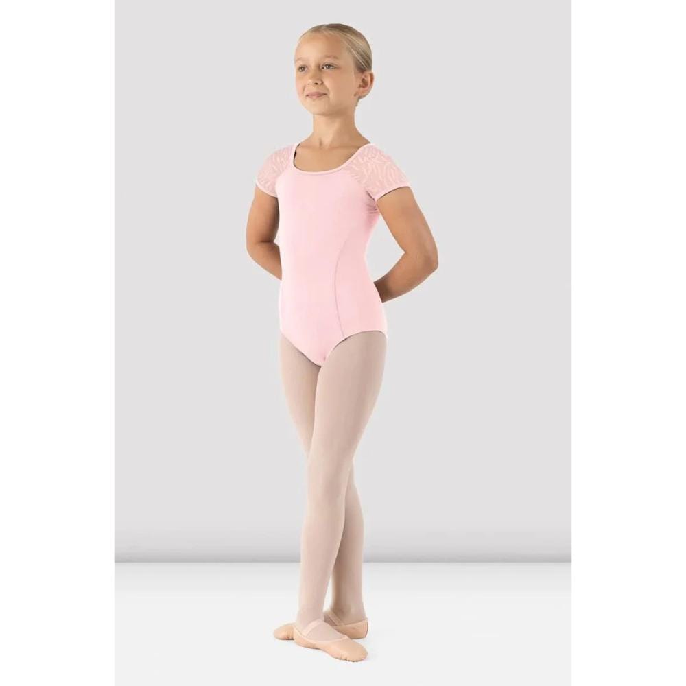 Bloch CL1075 Flocked Mesh Leotard - Child By Bloch Canada - Candy Pink / 8-10