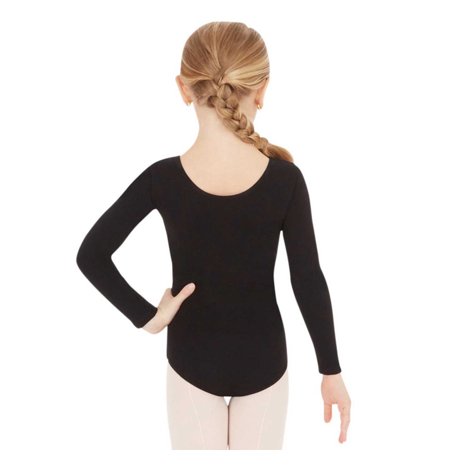 Capezio CC450C Long Sleeve Cotton Lycra/Spandex Scoop Neck Leotard - Child By Capezio Canada -