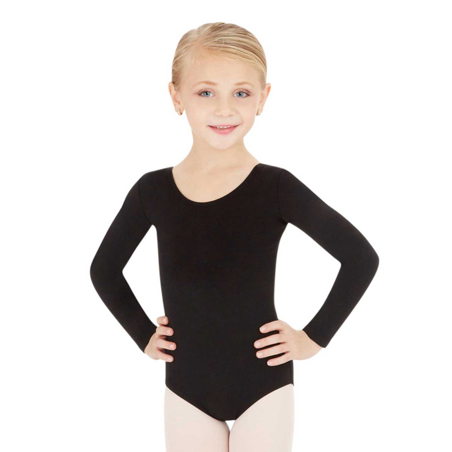 Capezio CC450C Long Sleeve Cotton Lycra/Spandex Scoop Neck Leotard - Child By Capezio Canada -