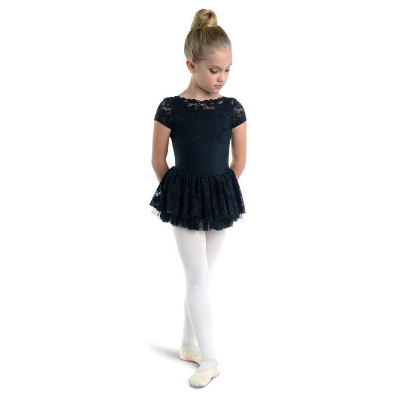 Danshuz 21203C Lace Sleeve and Multi-Tier Lace Skirt Ballet Dress- Girls By Danshuz Canada - 2 - 4 / Black