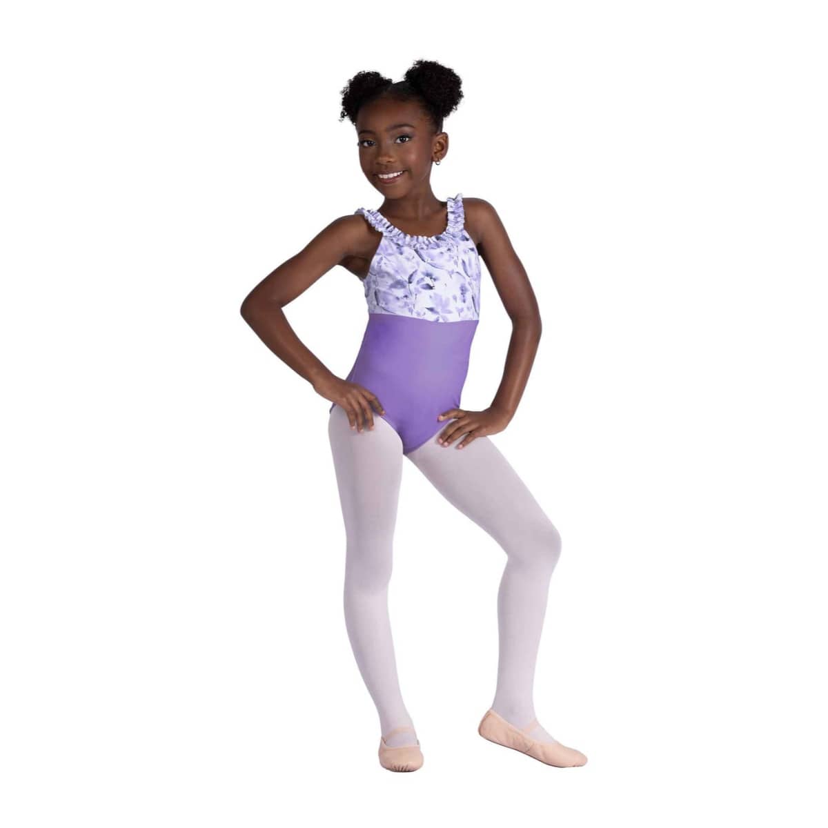 Danshuz 26109C Ruffle Print Leotard Lilac - Girls By Danshuz Canada -