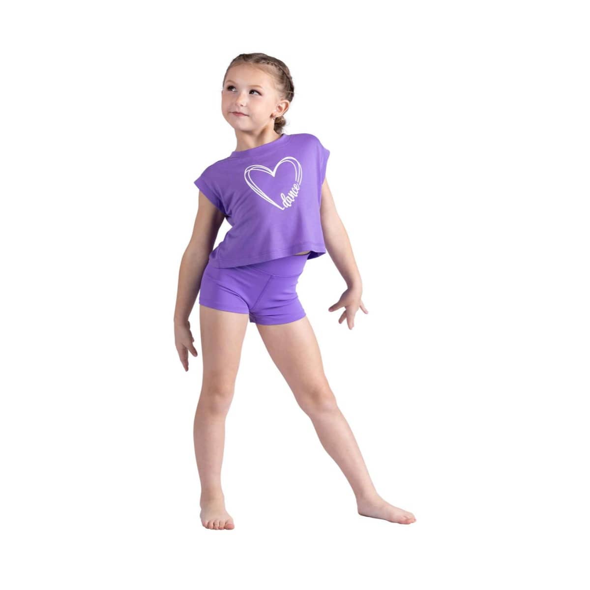 Danshuz 26306C Lavender Dance Heart T-shirt - Girls By Danshuz Canada -