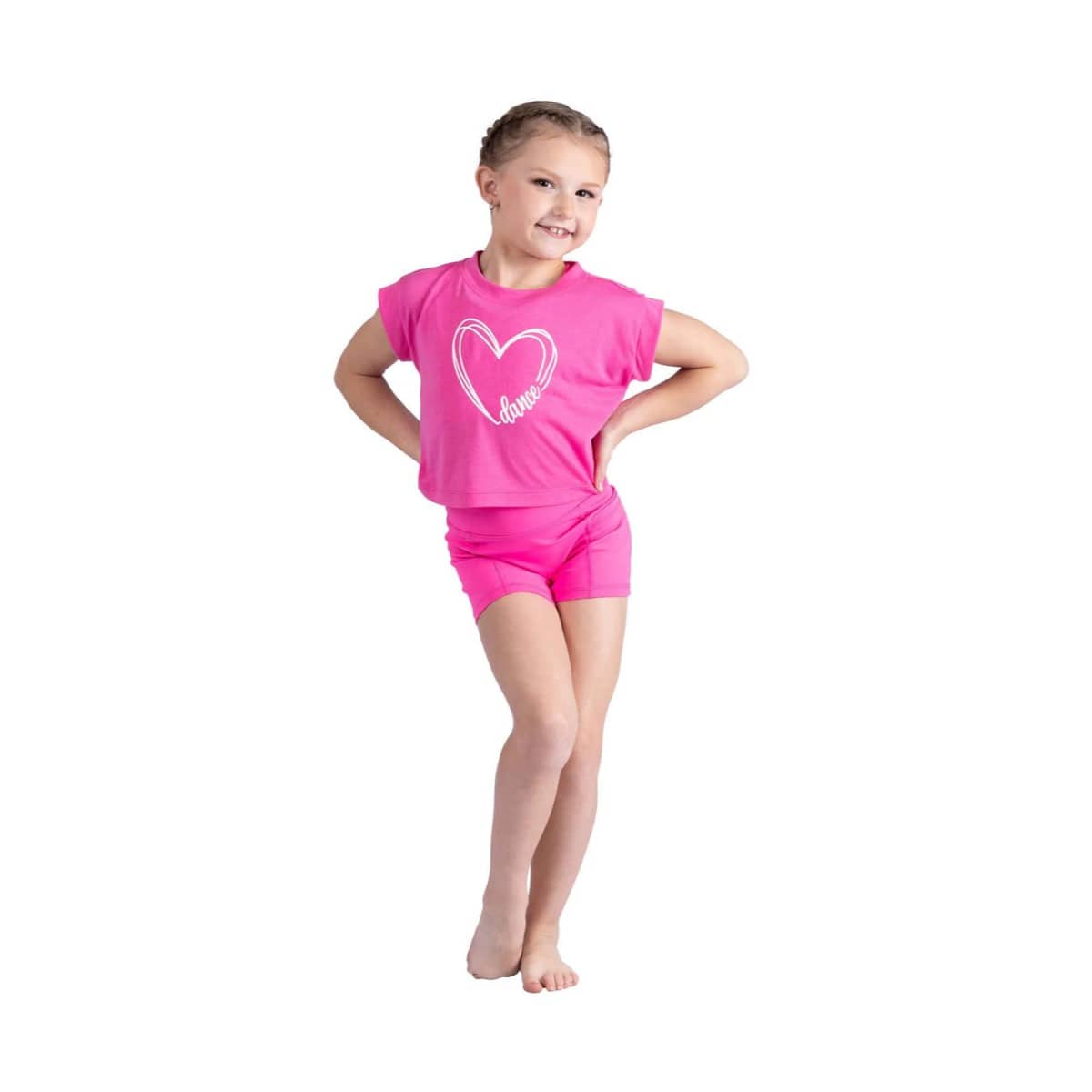 Danshuz 26306C Pink Dance Heart T-shirt - Girls By Danshuz Canada -
