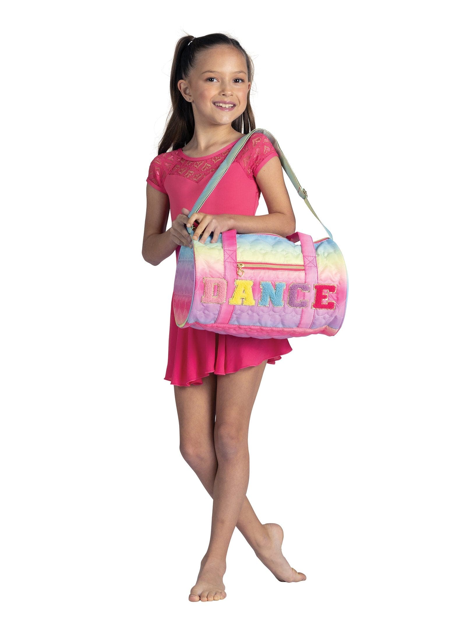Danshuz B24501 Quilted Heart Rainbow Duffle Bag By Danshuz Canada -