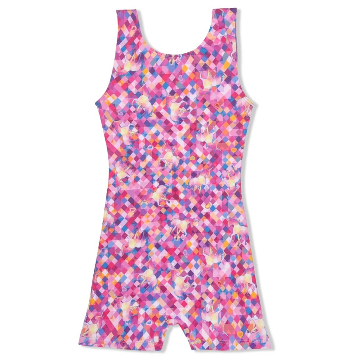 Girl Power Mosaic Unicorn Gymnastics Biketard - Girls By Girl Power Canada -