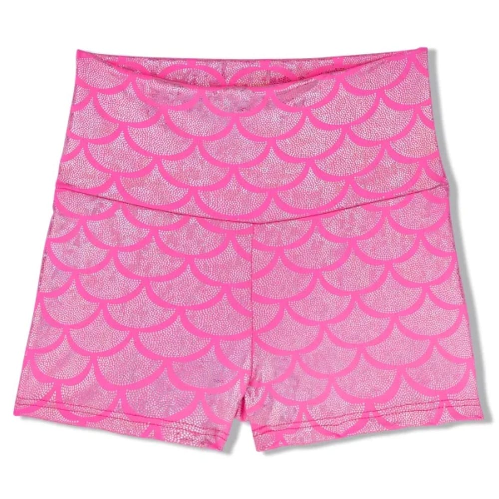Girl Power Sport Girls’ Gymnastics Shorts - Pink Mermaid Print By Girl Power Canada -
