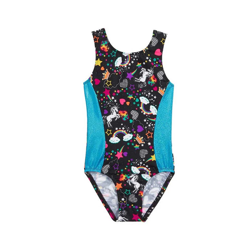 Girl Power 105 Unicorn Forever Perfect Fit Leotard with Turquoise sides - Child By Girl Power Canada -
