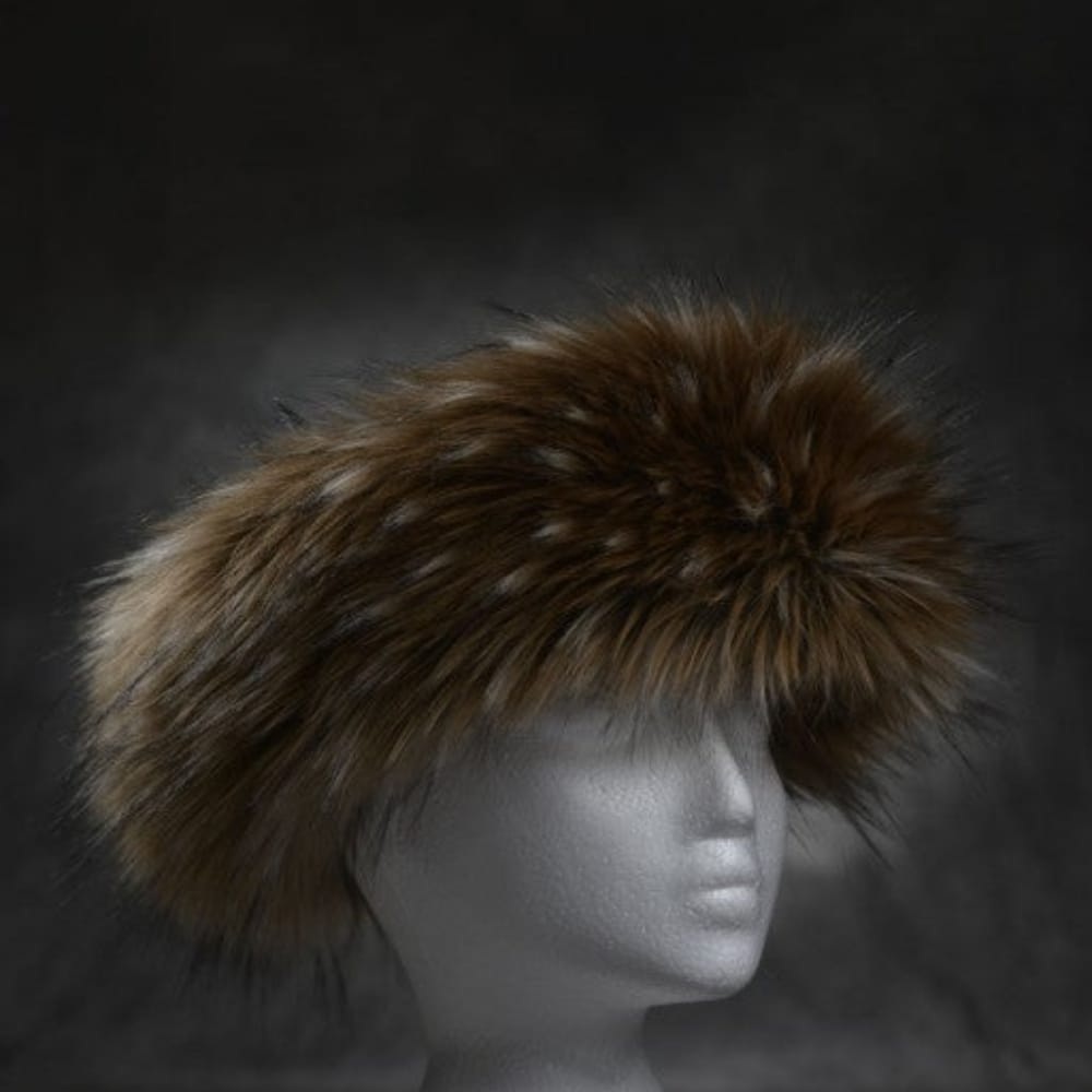 Ice Halo Faux Fur Headband - Brown Coyote By Ice Halo Canada - Med.