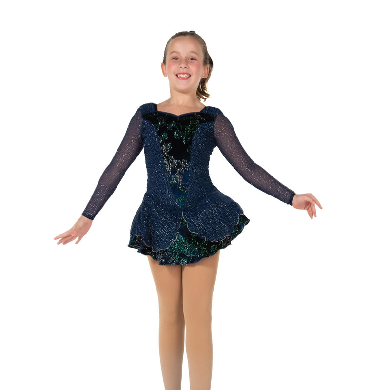 Jerry's 150-23 Wavy Navy Figure Skating Dress Youth - Blue By Jerry's Canada - 10-12