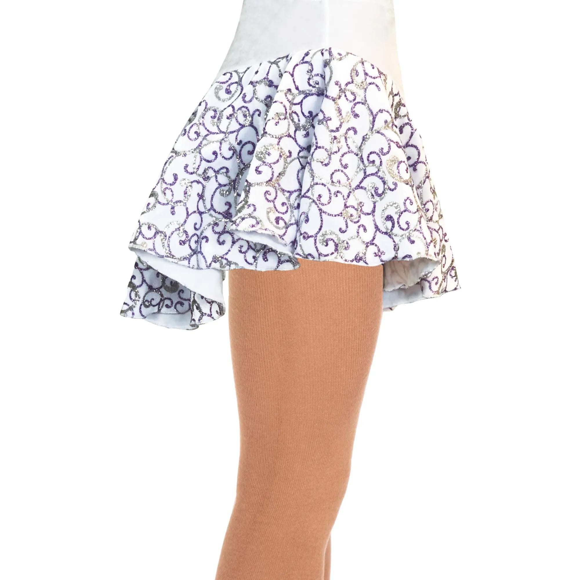 Jerry's 318 White Swirl Figure Skating Skirt - Girls By Jerry's Canada - 10-12 / White