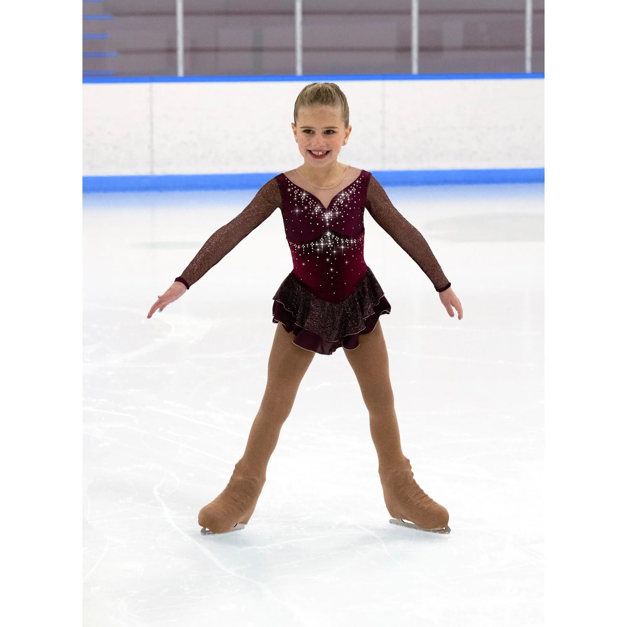 Jerry's 611 Wine Embellishment Figure Skating Dress - Girls By Jerry's Canada - 10-12 / Wine