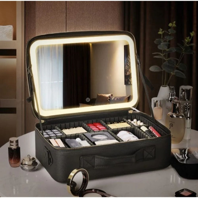 Kissed by Glitter LED Light Cosmetic Case with Mirror By Kissed by Glitter Canada -