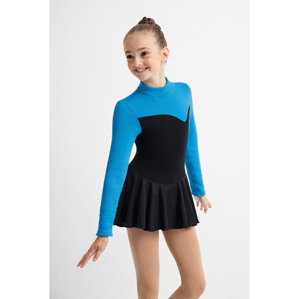 Mondor 4405 Polartec Fleece Figure Skating Dress - Child By Mondor Canada - 6x -7 / Mikonos Blue (KN)