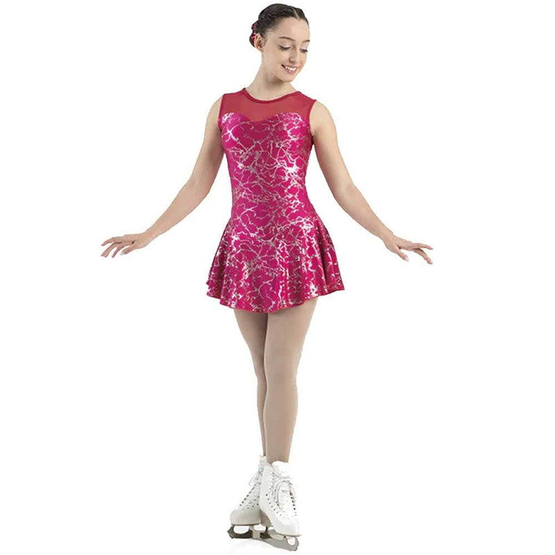 Mondor 677 Glitter Nylon Figure Skating Dress - Child By Mondor Canada - 12-14 / 7K Sandy Earth