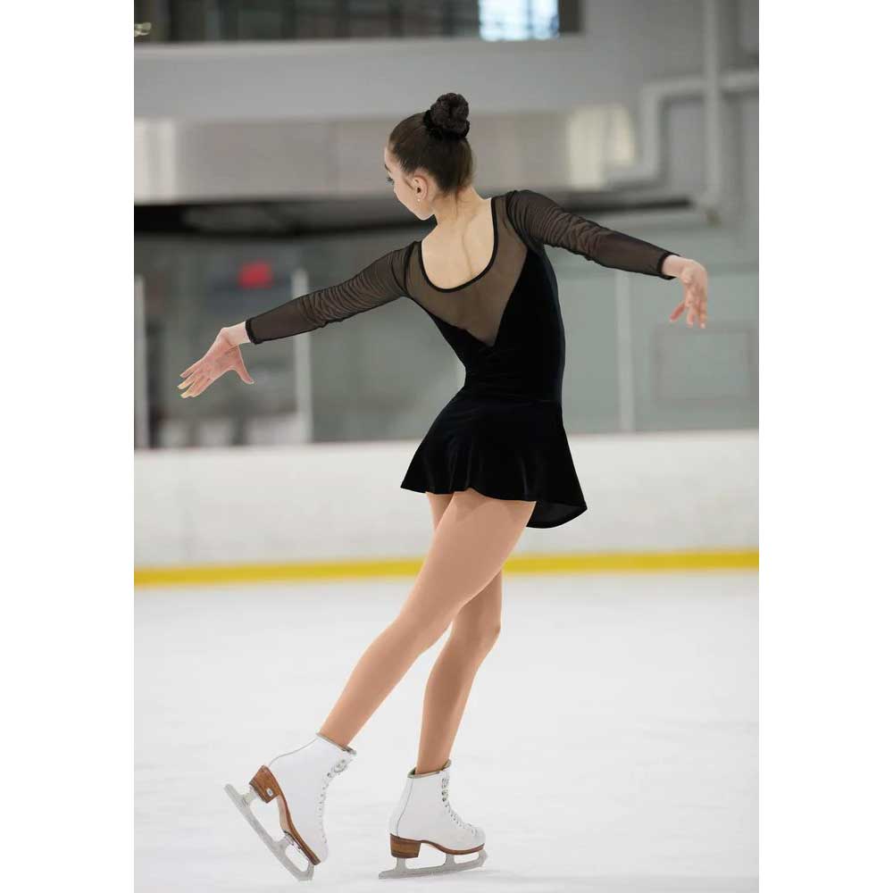 Skating Dress by Mondor - 2851 Black Velvet & Mesh - Women Sizes Skating Dress by Mondor - 2851 Black Velvet & Mesh - Women Sizes