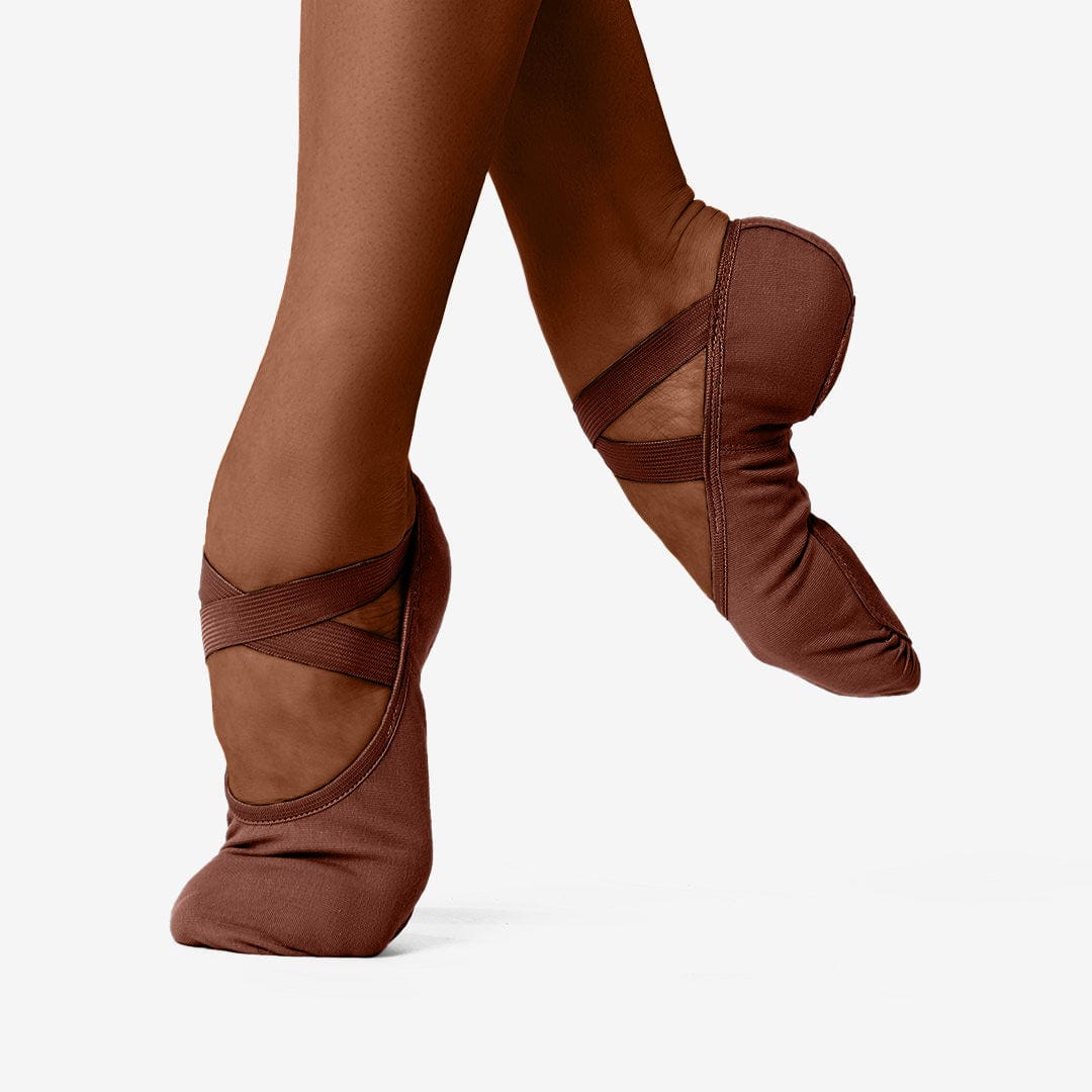 So Danca Bliss Stretch Canvas Split-Sole Ballet Slippers in Mocha (10B only) By So Danca Canada - 10L / B
