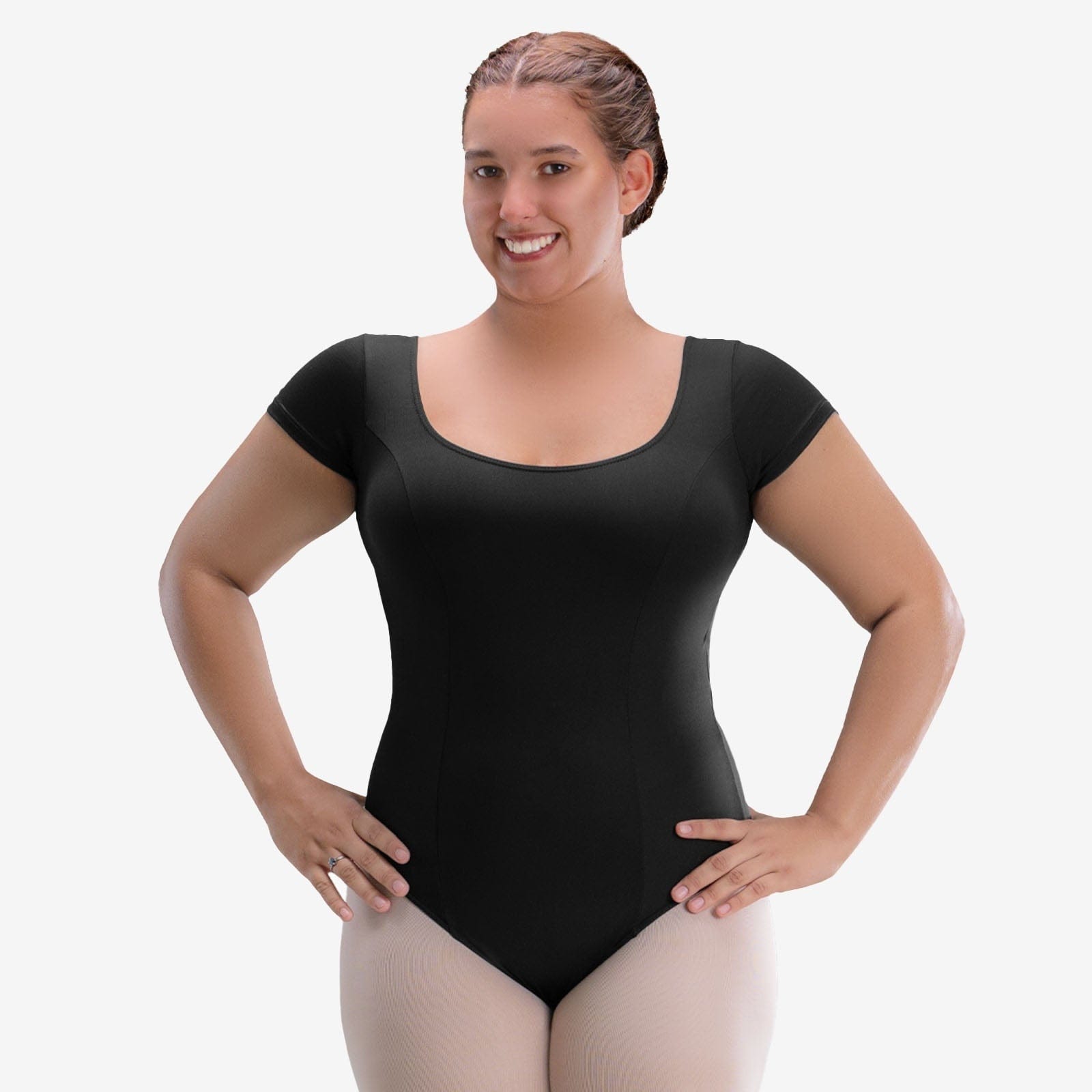 So Danca SL194 Cap Sleeve Curvy Leotard - Adult By So Danca Canada - Curvy XL / Black