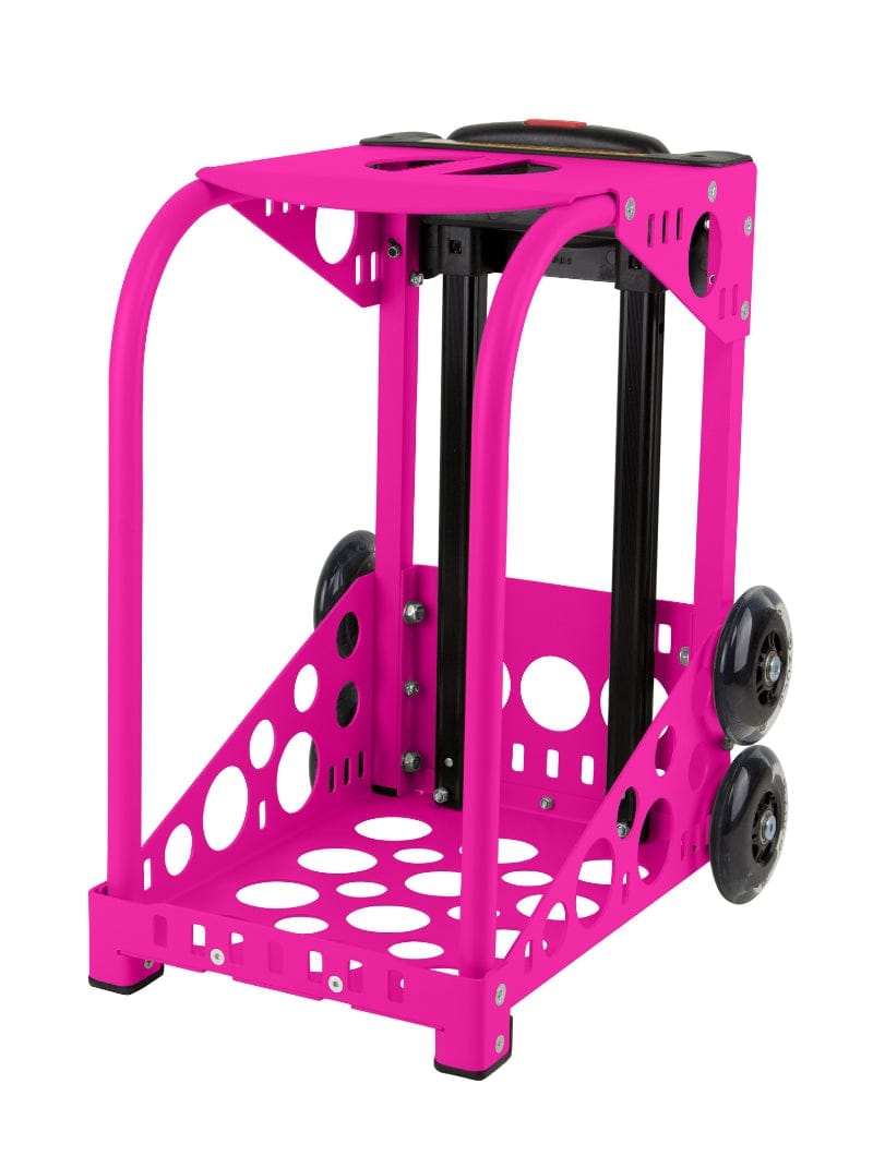 Neon pink Zuca Sport rolling Frames with Flashing Wheels. Inserts are sold separately.