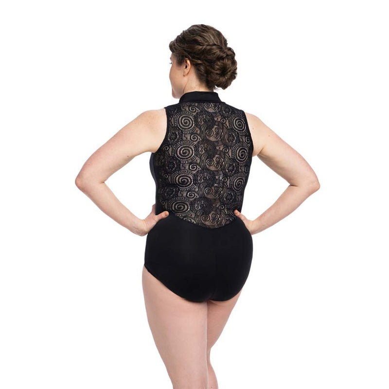 AinslieWear Zip Front Leotard with Lola Lace - Adult - 1062LL By AinslieWear Canada -